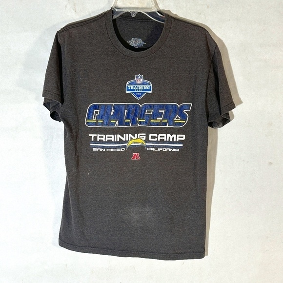 Vintage AFC NFL Chargers Football Training CampGray Short Sleeve T Shirt Tee - Picture 1 of 5